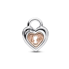 Juego de llavero con charm Corazón dividido de dos tonos con candado