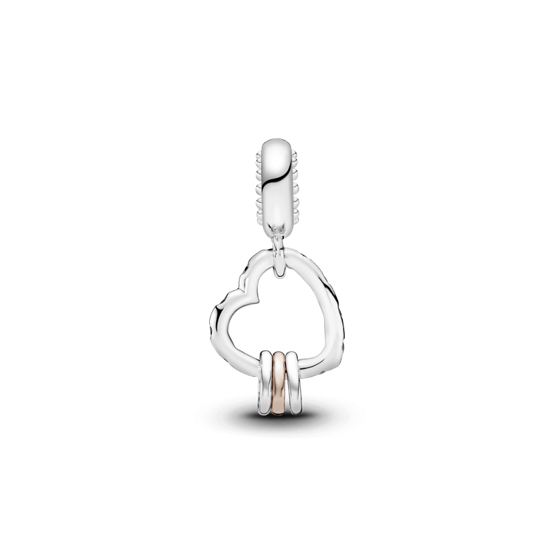 Charm Colgante Corazón Lleno De Amor Recubrimiento en Oro Rosa de 14k