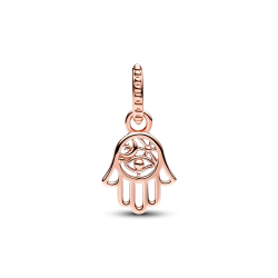 Charm colgante Mano Hamsa protectora Recubrimiento en Oro Rosa de 14k