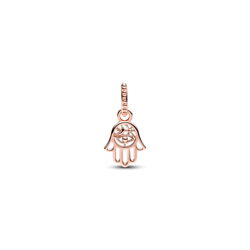 Charm colgante Mano Hamsa protectora Recubrimiento en Oro Rosa de 14k