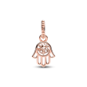 Charm colgante Mano Hamsa protectora Recubrimiento en Oro Rosa de 14k