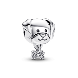 Charm Perro mascota y hueso Pandora Plata Esterlina