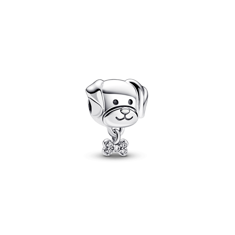 Charm Perro mascota y hueso Pandora Plata Esterlina