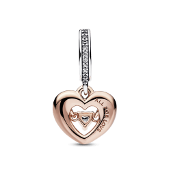 Charm colgante Corazón radiante en dos tonos