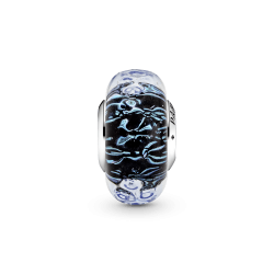 Charm Océano Ondulante De Cristal Murano Azul Oscuro