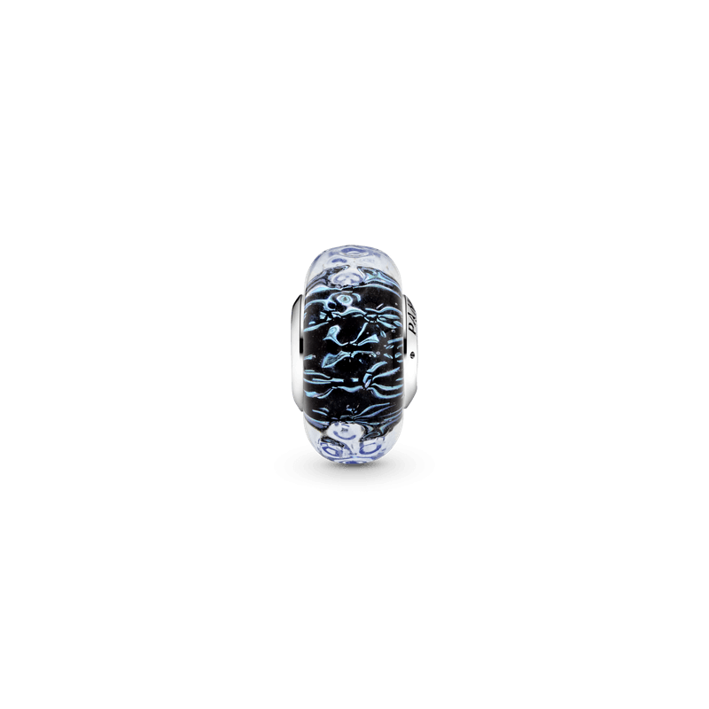 Charm Océano Ondulante De Cristal Murano Azul Oscuro