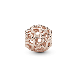 Charm Puro corazón Recubrimiento en Oro Rosa de 14k