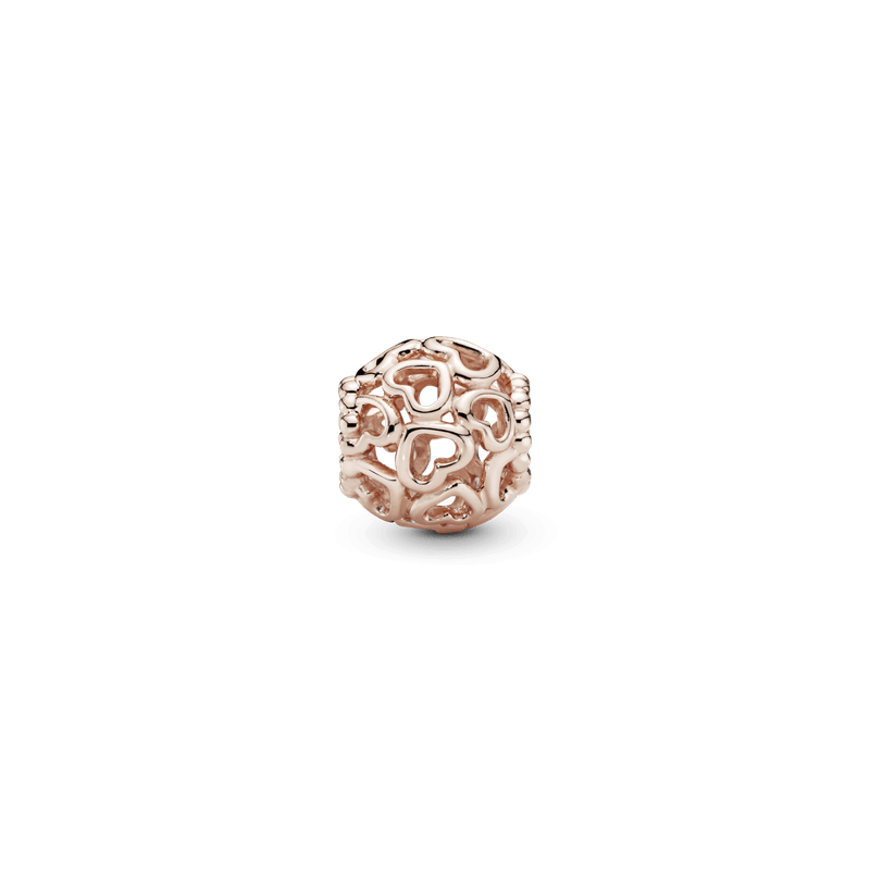 Charm Puro corazón Recubrimiento en Oro Rosa de 14k