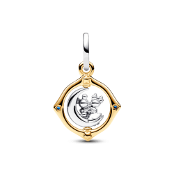 Charm Colgante Luna Giratoria en Dos Tonos Mickey Mouse & Minnie Mouse de Disney