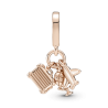 Charm colgante Avión, globo y maleta Recubrimiento en Oro Rosa 14k