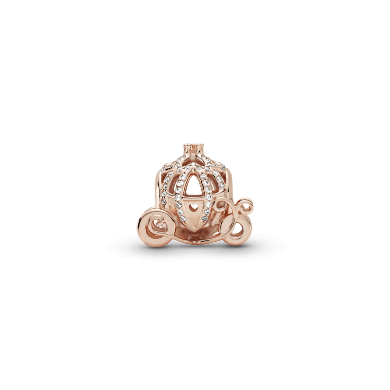 Charm Recubrimiento en Oro Rosa de 14k de carruaje brillante Cenicienta de Disney