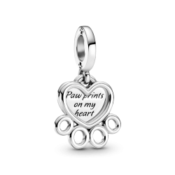 Charm Colgante Corazones E Impresión De Patita