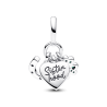 Charm Colgante Triple Trébol de Cuatro Hojas, Corazón y Herradura Pandora Plata Esterlina
