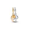 Charm colgante separable de dos tonos Sol y Luna Recubrimiento en Oro de 14k | Pandora Plata Esterlina