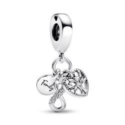 Charm Colgante de familia triple Infinito Pandora Plata Esterlina