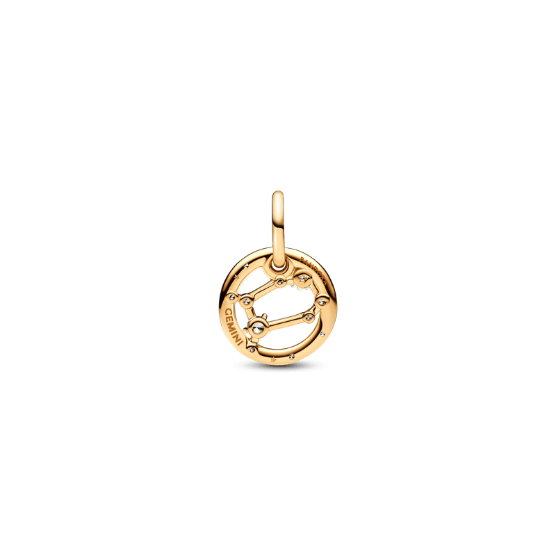 Charm Colgante Zodiaco Géminis Recubrimiento en Oro de 14k