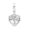 Charm colgante de corazón con árbol genealógico