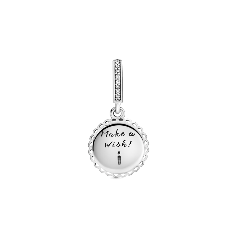 Charm colgante Pastel de cumpleaños rosa