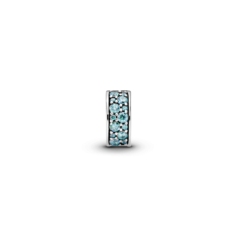 Charm Clip Fijo De Pavé Azul Cerceta