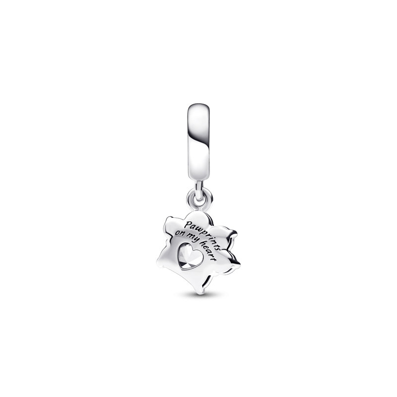 Charm colgante Huella de mascota reluciente Pandora Plata Esterlina