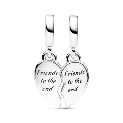 Charm Colgante Divisible Corazón Amistad Pandora Plata Esterlina