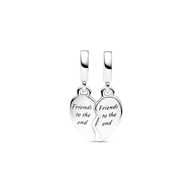 Charm Colgante Divisible Corazón Amistad Pandora Plata Esterlina