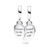 Charm Colgante Divisible Corazón Amistad Pandora Plata Esterlina
