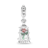 Charm Colgante En Plata De Ley Rosa Encantada De La Bella Y La Bestia De Disney