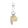 Charm colgante Hamsa, el Ojo que todo lo ve y Pluma de espiritualidad