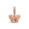 Charm Colgante de Cristal de Murano Rosa y Amarillo Mariposa