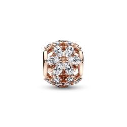 Charm redondo Racimo herbario reluciente Recubrimiento en Oro Rosa de 14k