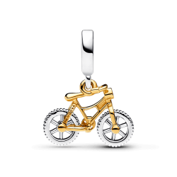 Charm Colgante Ruedas de Bicicleta Girando en Dos Tonos