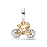 Charm Colgante Ruedas de Bicicleta Girando en Dos Tonos