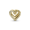 Charm Corazones Entrelazados Resplandecientes Recubrimiento En Oro 14k