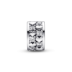 Sujetador Corazones infinitos relucientes Pandora Plata Esterlina