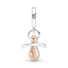 Charm Colgante Chupón De Bebé Recubrimiento En Oro Rosa De 14K
