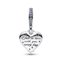 Charm Colgante doble Estrella fugaz celestial y corazón