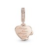 Charm Colgante Corazón Con Infinito Te Amo Recubrimiento en Oro Rosa de 14k