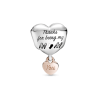Charm Corazón Yo te amo mamá Recubrimiento en Oro Rosa de 14k