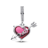 Charm Colgante de Cristal de Murano Corazón Rojo y Flecha