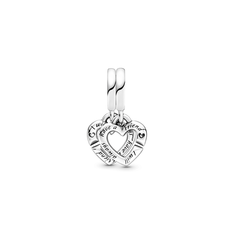 Charm Colgante Dividido Corazones Gemelos Entrelazados
