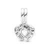 Charm Colgante Dividido Corazones Gemelos Entrelazados