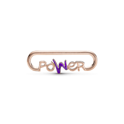 Eslabón De Estilo Con La Palabra Poder Pandora Me Recubrimiento En Oro Rosa 14K