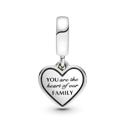 Charm Colgante De Dos Tonos Árbol De Familia Y Corazón