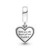 Charm Colgante De Dos Tonos Árbol De Familia Y Corazón