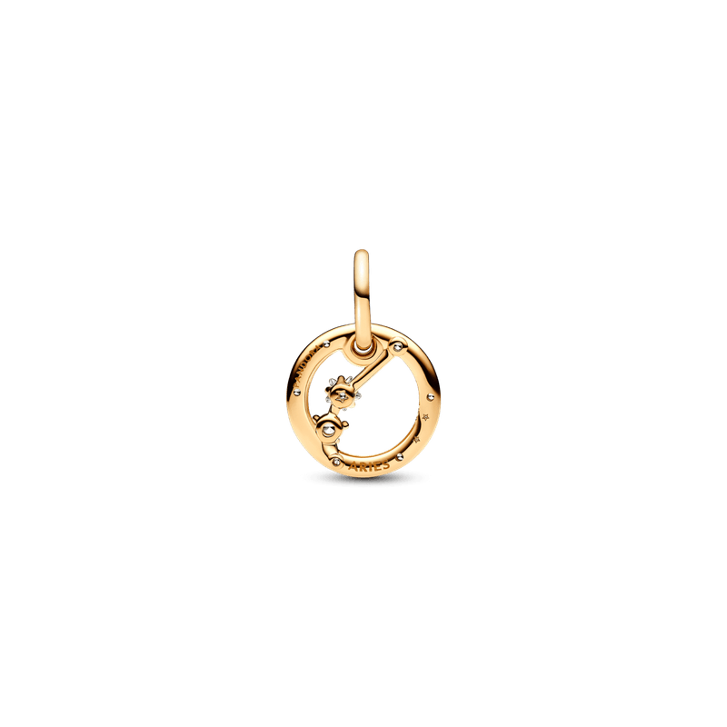 Charm Colgante Zodiaco Aries Recubrimiento en Oro de 14k