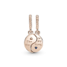 Charm Colgante Separable Yin Y Yang Reluciente Recubrimiento En Oro Rosa 14k