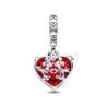 Charm colgante de cristal Murano rojo Beso de Mickey y Minnie Mouse de Disney