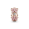 Clip Charm Fijo Margarita Rosa Recubrimiento en Oro Rosa de 14k