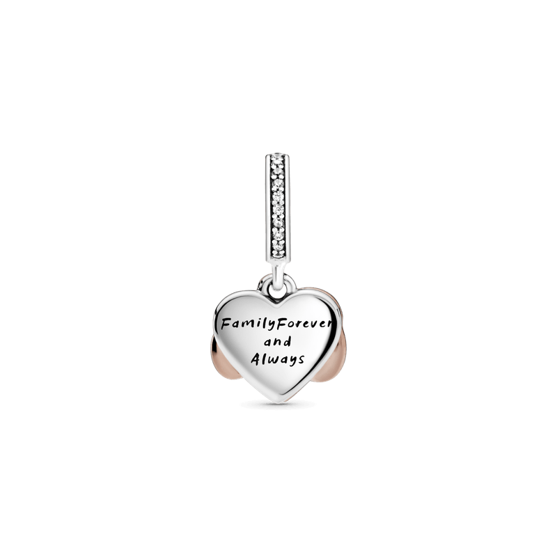 Charm colgante Corazón con Infinito resplandeciente Recubrimiento en Oro Rosa de 14k